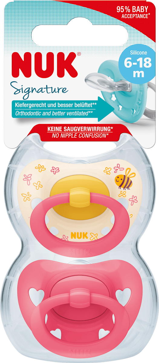 NUK Space Siliconen fopspeen maat 3 (2 stuks) Uil & Panda