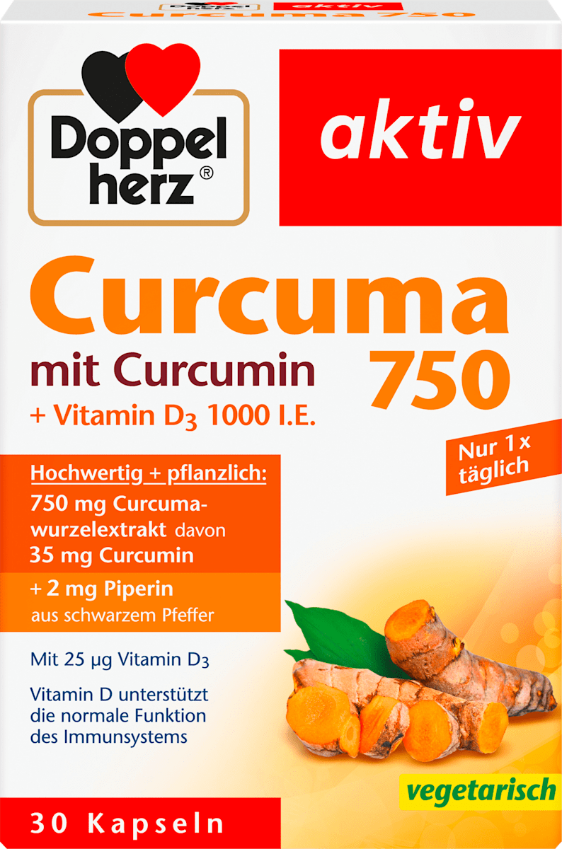 Doppelherz Curcuma 750 Kapseln 30 St., 26,7 g dauerhaft günstig online ...
