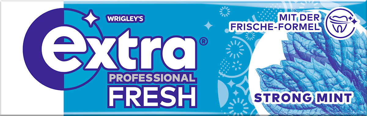 Kaugummi, Extra Professional Fresh, Strong Mint, zuckerfrei, 10 St