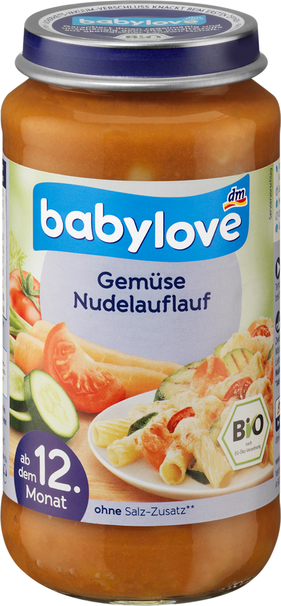 babylove Kindermenü Gemüse Nudelauflauf ab dem 12. Monat, 250 g ...