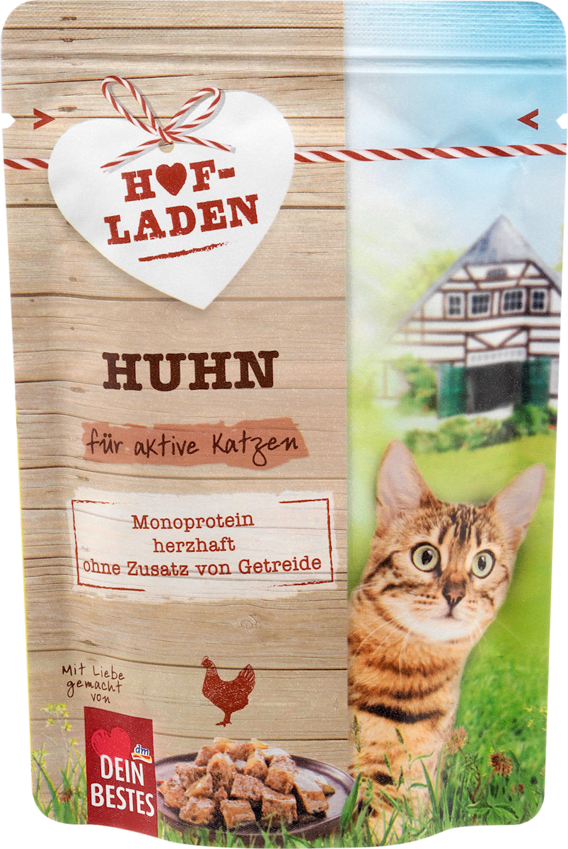 Nassfutter Katze mit Huhn, Hofladen, 85 g