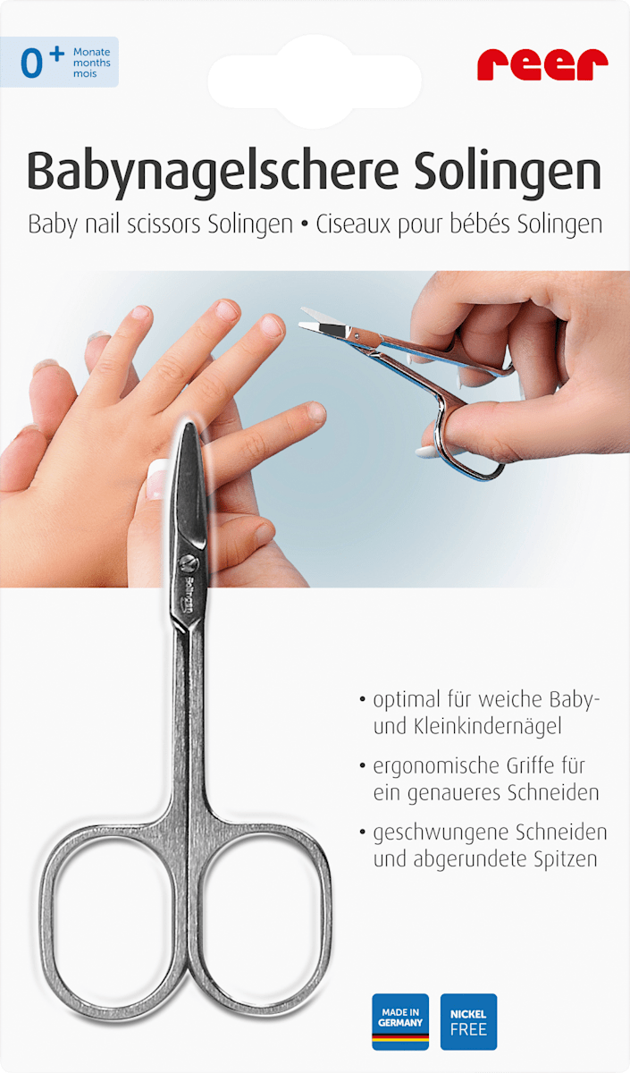 Babynagelschere Aus Edelstahl Mit Abgerundeten Enden - 9,5 Cm, Inkl. Etui Für Sichere Nagelpflege
