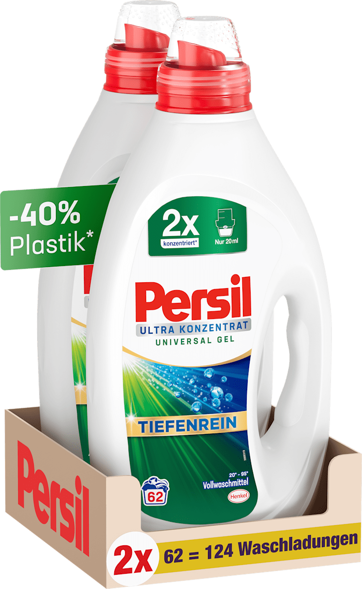 Persil Vollwaschmittel Universal Gel Ultra Konzentrat (2x62WL), 124 Wl dauerhaft günstig online kaufen