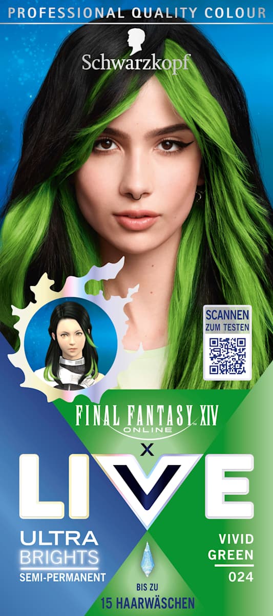 Schwarzkopf LIVE Ultra Brights Semi-permanente Tnung - Nr. 024 Vivid  Green, 1 St | dm.at