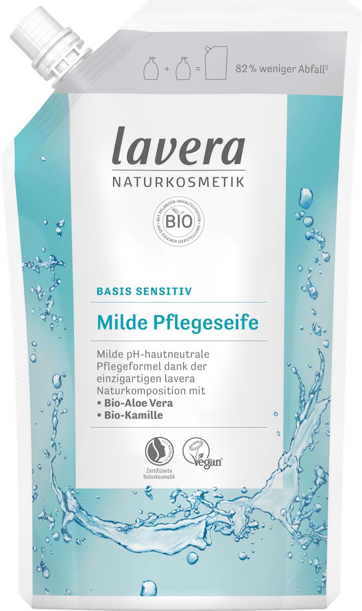 Flssigseife Basis sensitiv mit Bio-Aloe Vera & Bio-Kamille, Nachfllpack,  500 ml