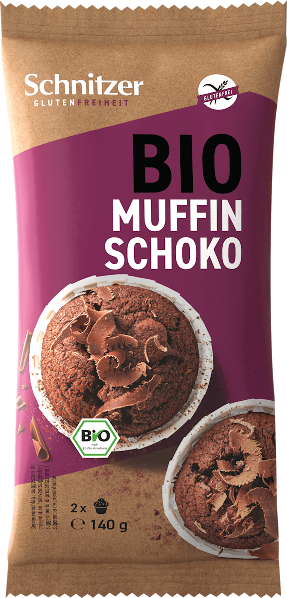 Schnitzer Bio brezglutenski muffin s čokolado, 140 g | dm.si