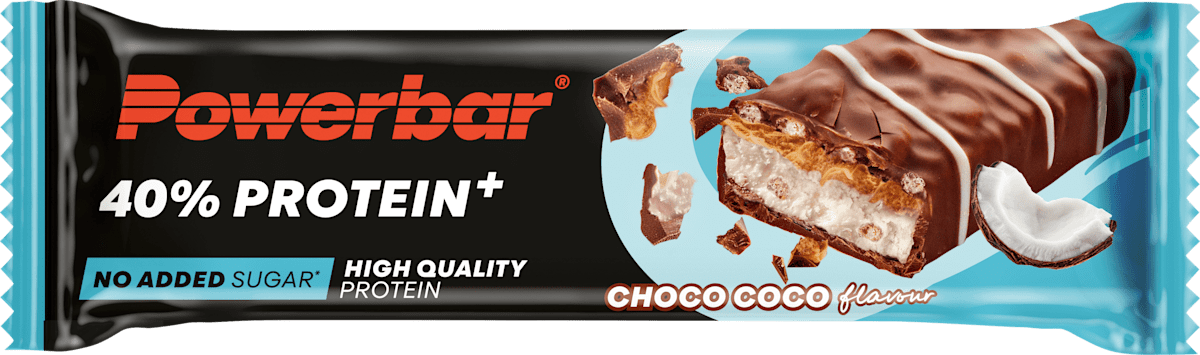 PowerBar Proteinriegel, 40% Protein+ Crisp, Choco Coco Geschmack, 40 g ...