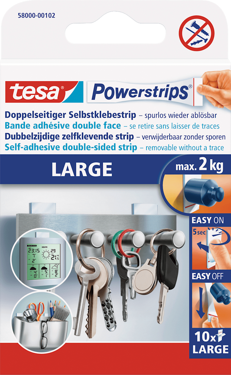 tesa Klebestreifen Powerstrips Large, 10 St dauerhaft günstig online kaufen