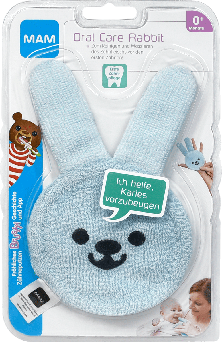 mam Mundpflegefingerling Oral Care Rabbit blau, 1 St dm.at