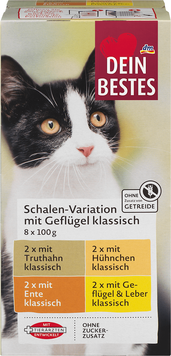 Nassfutter Katze mit Geflgel, Multipack (8x100 g), 800 g
