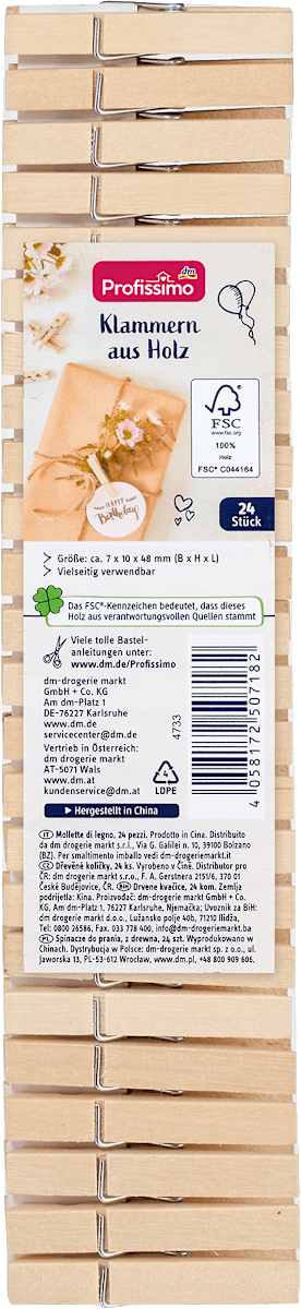 Profissimo Klammern aus Holz, 24 St dauerhaft günstig online kaufen