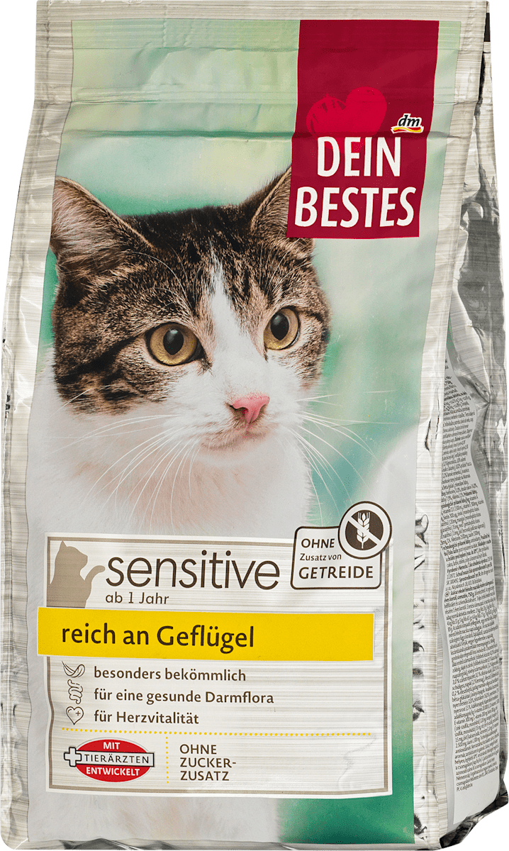 Dein Bestes Trockenfutter Katze sensitive 1+ reich an Geflgel, 750 g |  dm.at