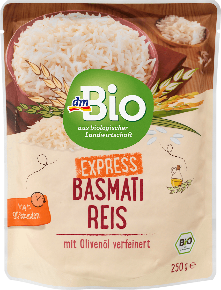 dmBio Bio beli basmati riž Express, 250 g | dm.si