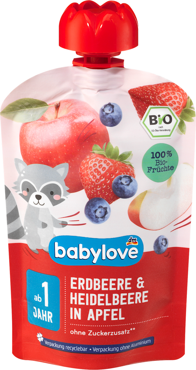 Quetschie Erdbeere & Heidelbeere in Apfel ab 1 Jahr, 100 g