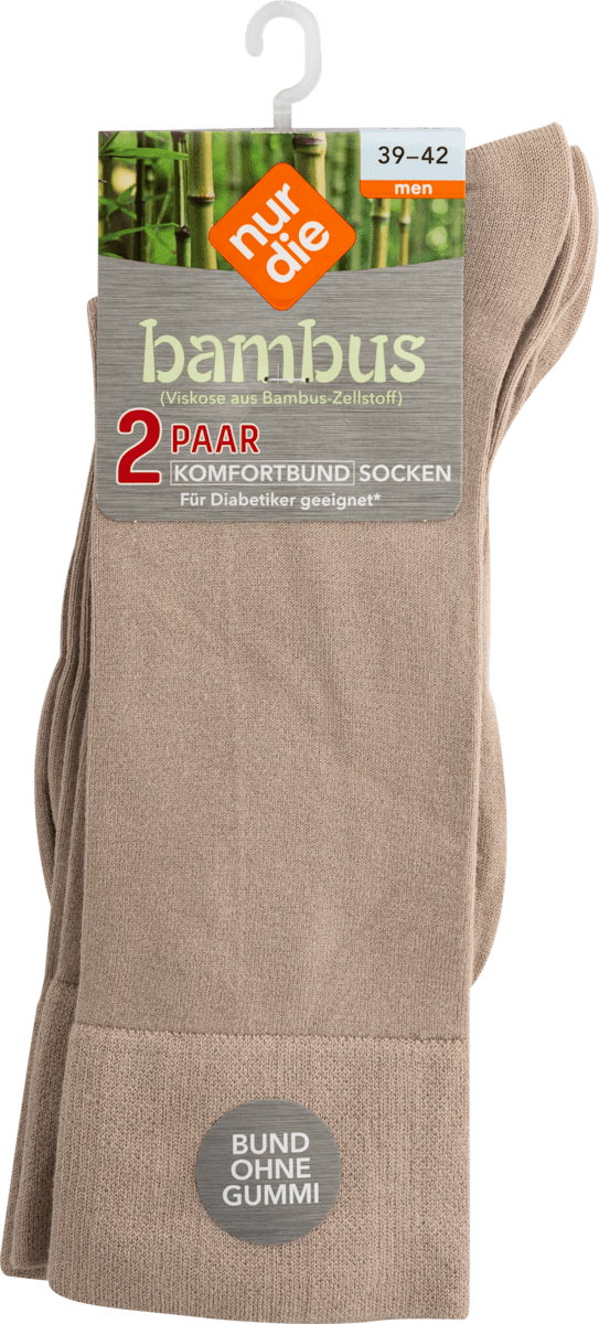 nur der Bambus Komfort Socken Herren beige und grau, Gr. 39 - 42 (2 Paar),  4 St | dm.at
