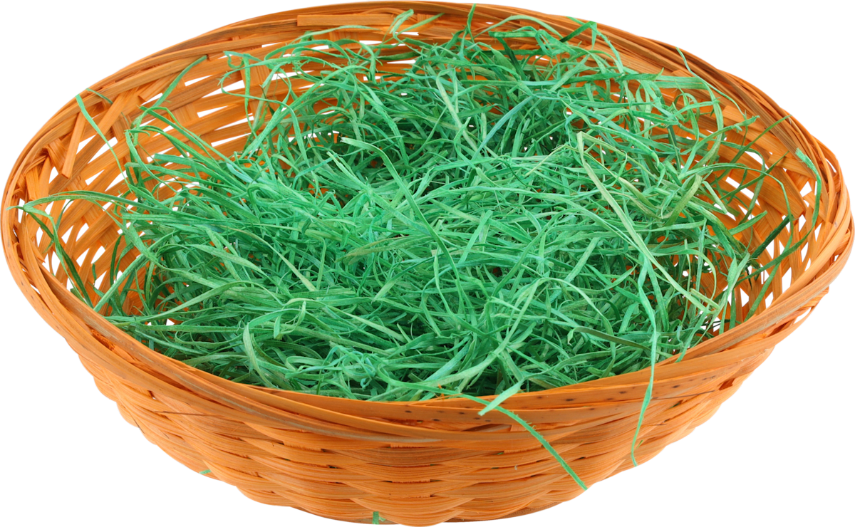 Dekorieren &amp; Einrichten Osterkorb gefüllt mit Ostergras, rot, orange ...