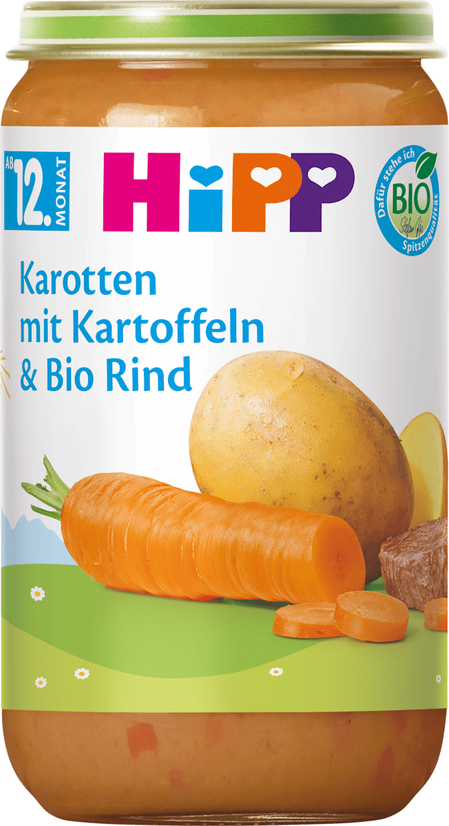 HiPP Menü Gemüseallerlei mit Bio-Rind ab dem 12. Monat, 250 g | dm.at