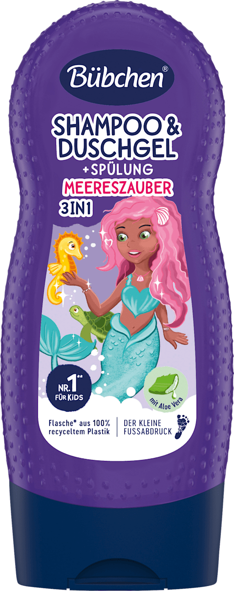 BübchenKinder Shampoo & Duschgel & Spülung 3in1 Meereszauber, 230 ml