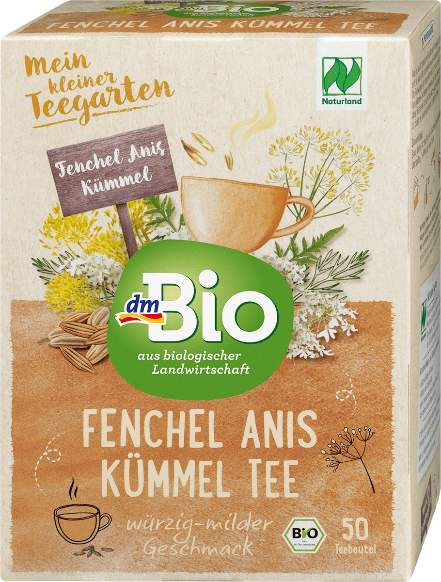 dmBio Kräutertee Fenchel, Anis & Kümmel (50 Beutel), 100 g dauerhaft ...