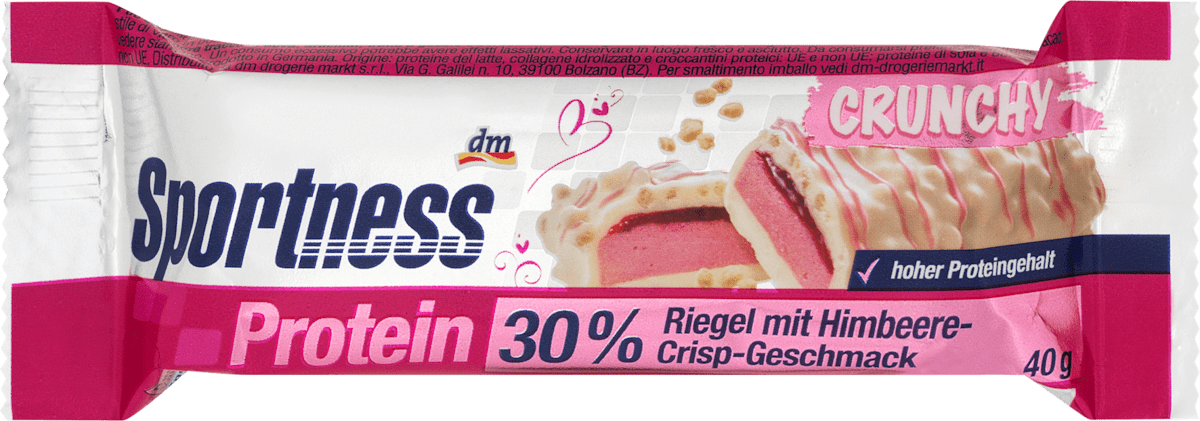 Proteinriegel 30%, Himbeere Crisp Geschmack, 40 g
