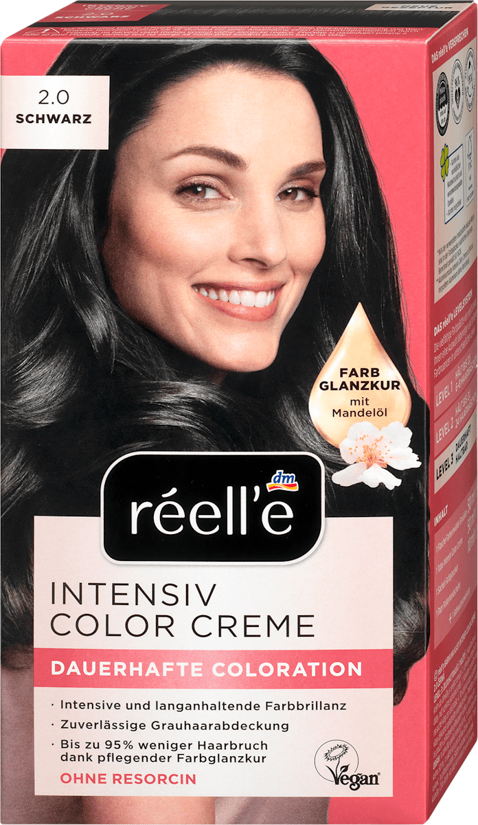 réell‘e barva na vlasy Intensiv Color Creme 2.0 černá, 1 ks | dm.cz