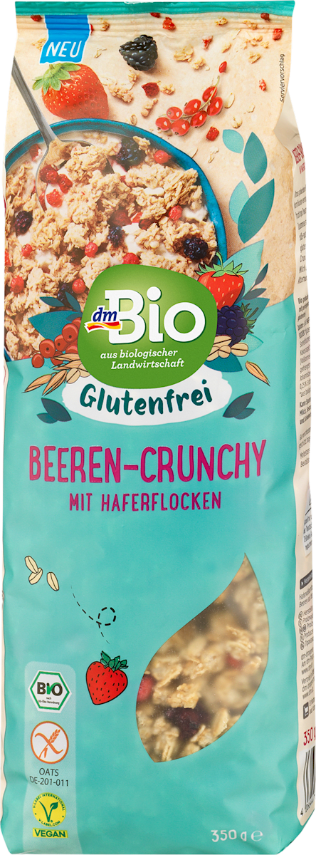 dmBio Hrskave pahuljice sa bobičastim voćem, bez glutena,