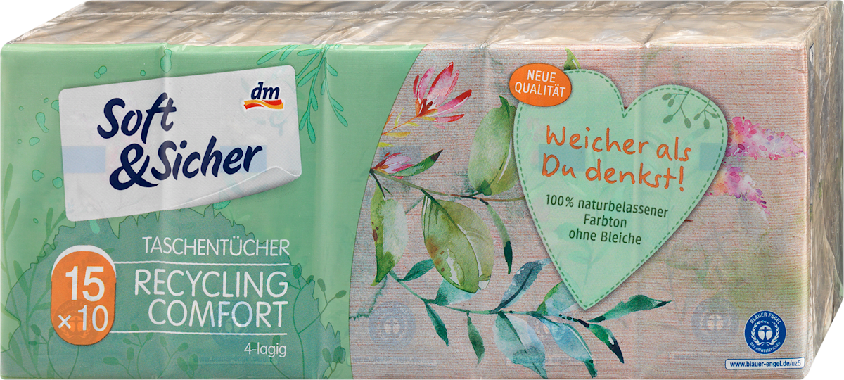 Fazzoletti Tascabili 100% Riciclati - 9 Confezioni Da 10 Pezzi, Totale 90 Fazzoletti