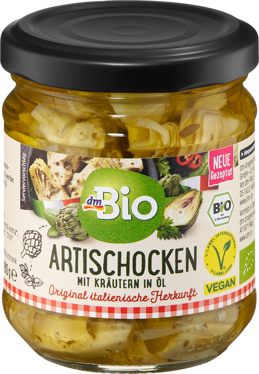 dmBio Artischocken, mit Kräutern in Öl, 180 g | dm.at