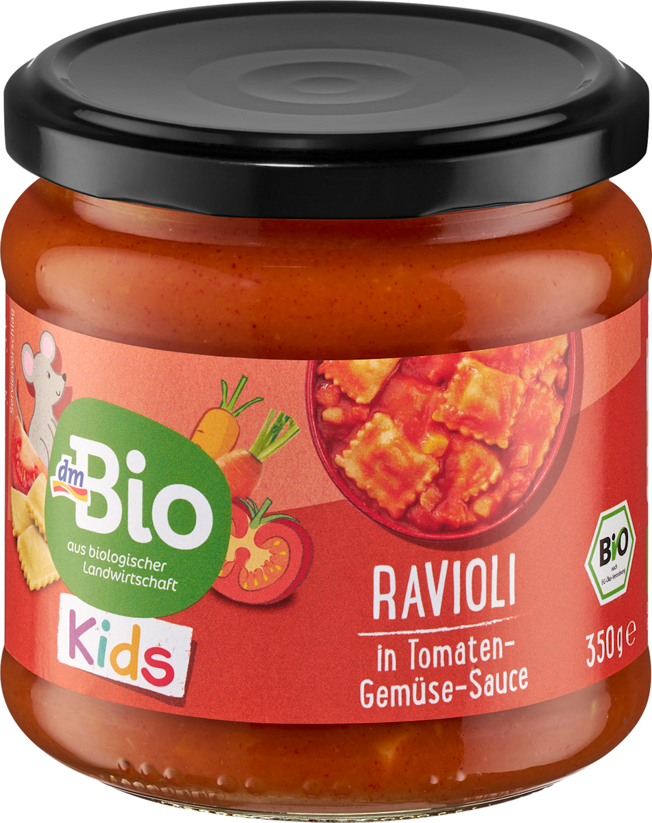 dmBio Kinderteller Ravioli Tomate, Gemüse, ab 3 Jahren, 350 g | dm.at