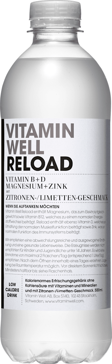 Vitamin Well Erfrischungsgetränk, Reload Zitrone-Limette, 500 ml EINWEG ...