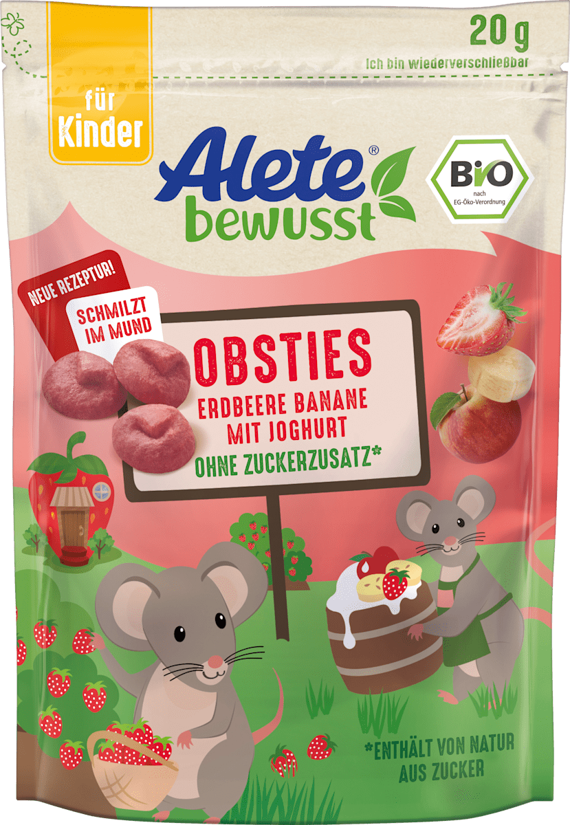 Alete bewusst Frucht &amp; Joghurt Obsties Erdbeere Banane ab 3 Jahren, 20 ...