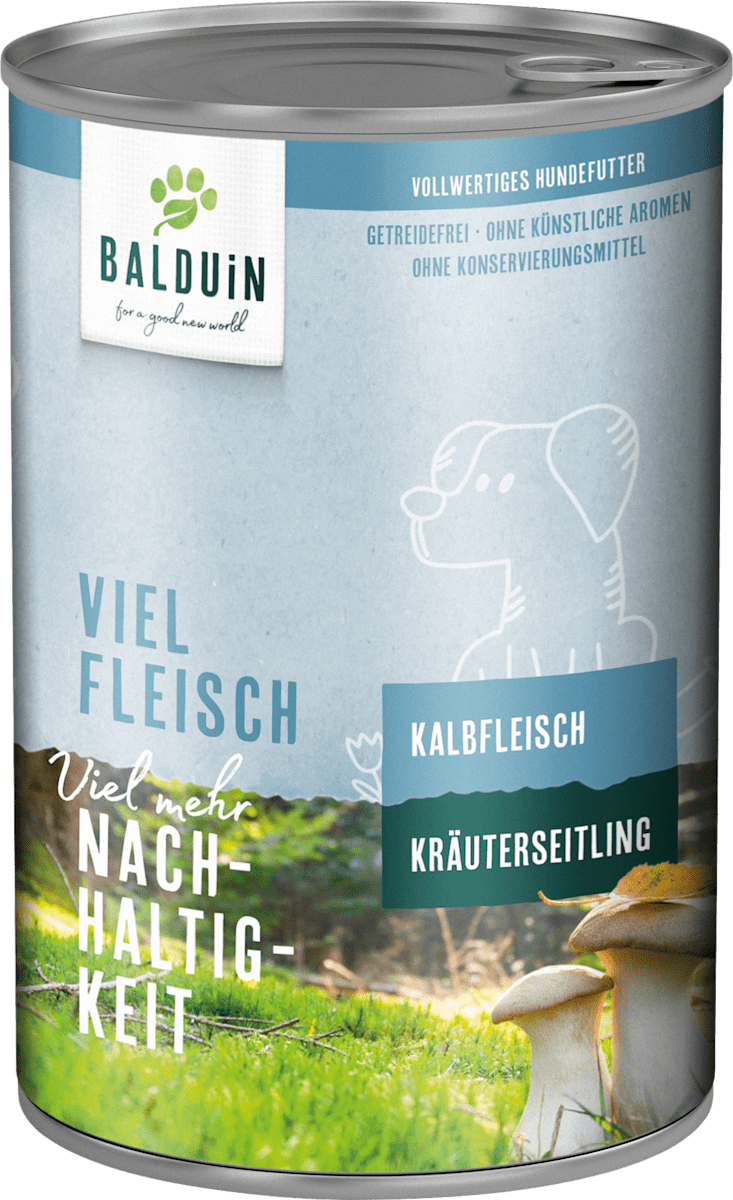 BALDUiN Nassfutter Hund Viel Fleisch Kalbfleisch, 400 g | dm.at