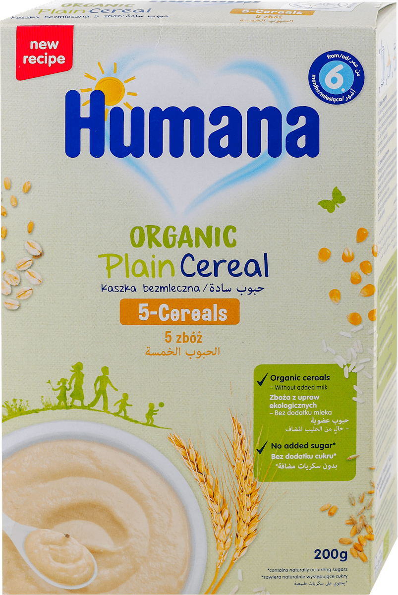 Humana ORGANIC kaša 5 žitarica, od 6. meseca, 200 g | dm.rs