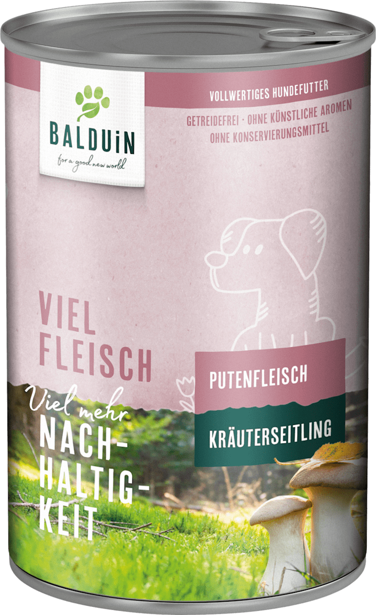 BALDUiN Nassfutter Hund Viel Fleisch Putenfleisch, 400 g | dm.at
