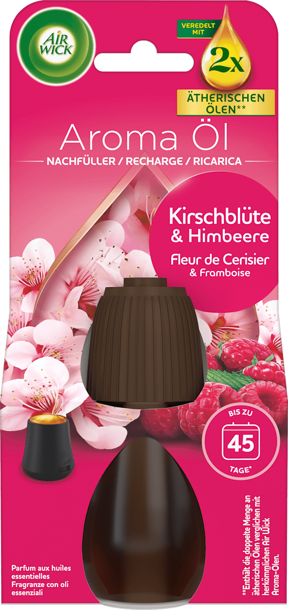 AirWick Lufterfrischer Aroma-Öl Kirschblüte &amp; Himbeere, 20 ml dauerhaft ...