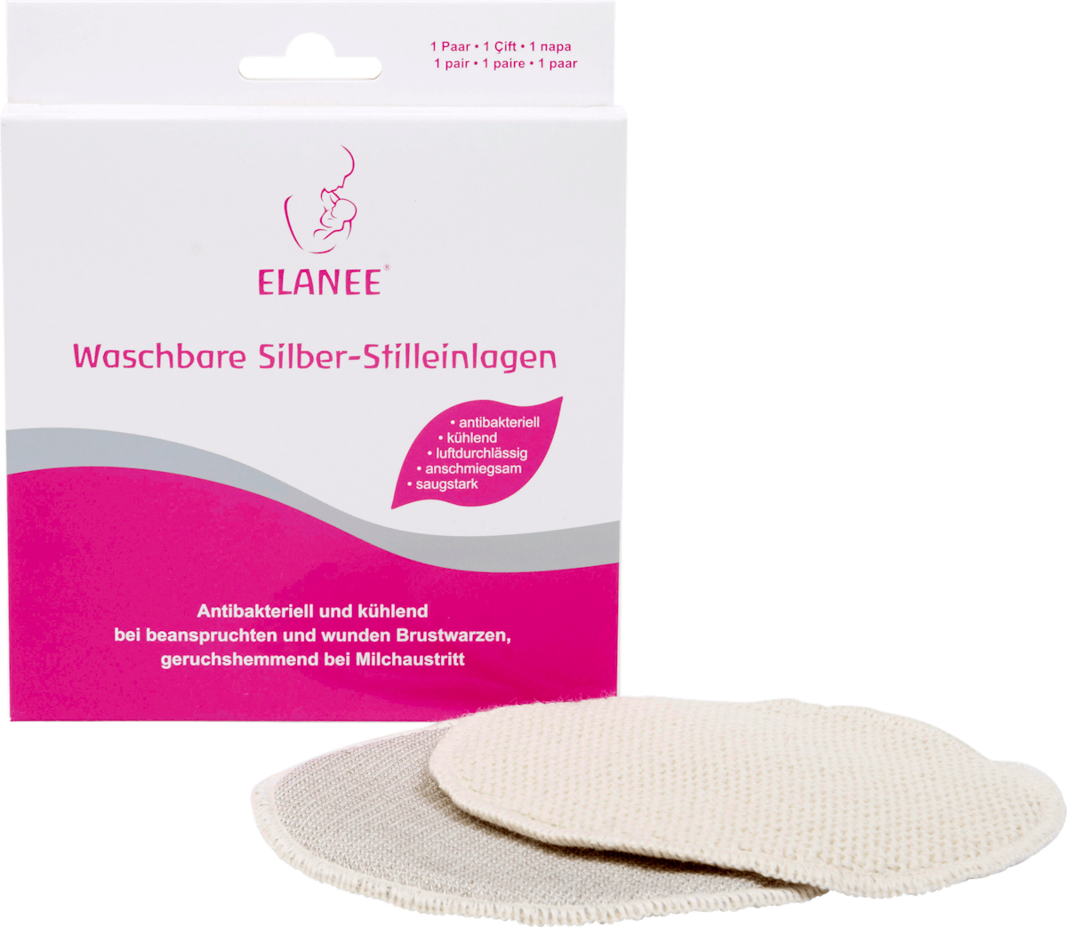 Elanee Stilleinlagen Silber waschbar, 2 St dauerhaft günstig online ...