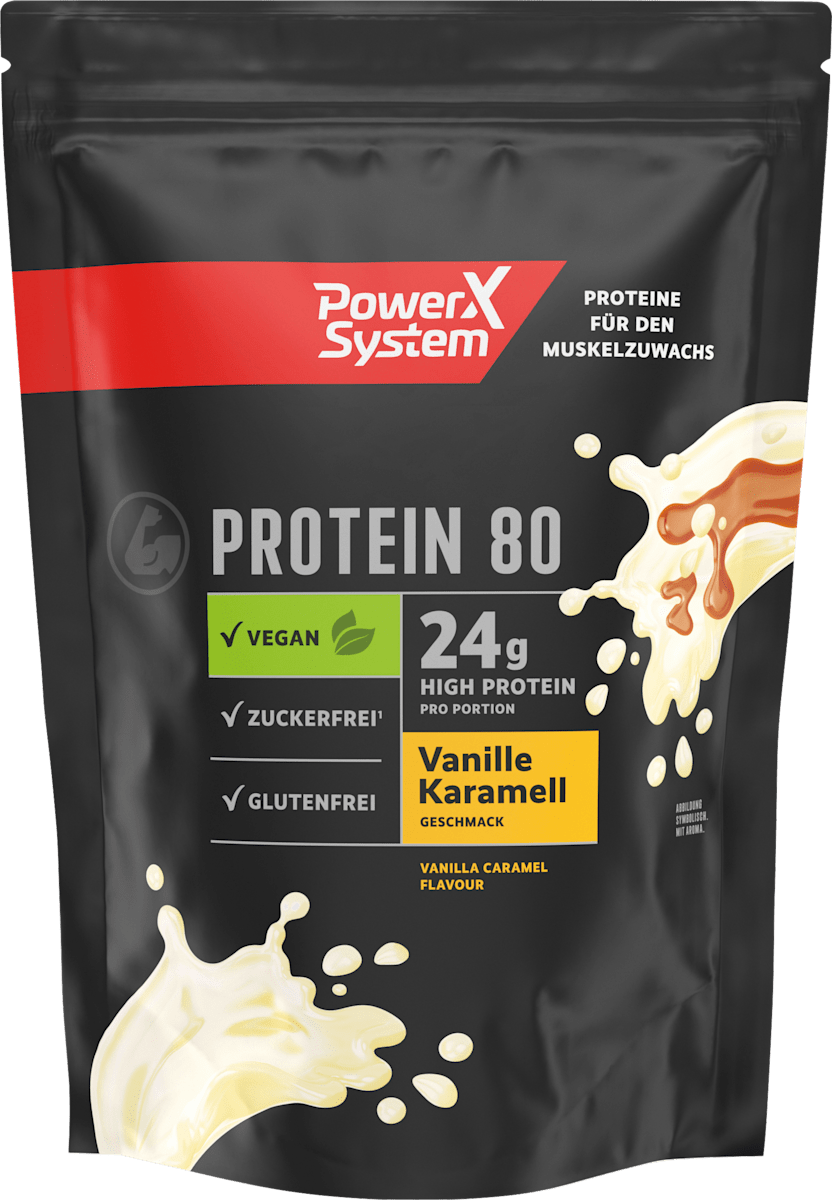 PowerX System Proteinpulver, Protein 80 Vanille Karamell Geschmack, 300 ...
