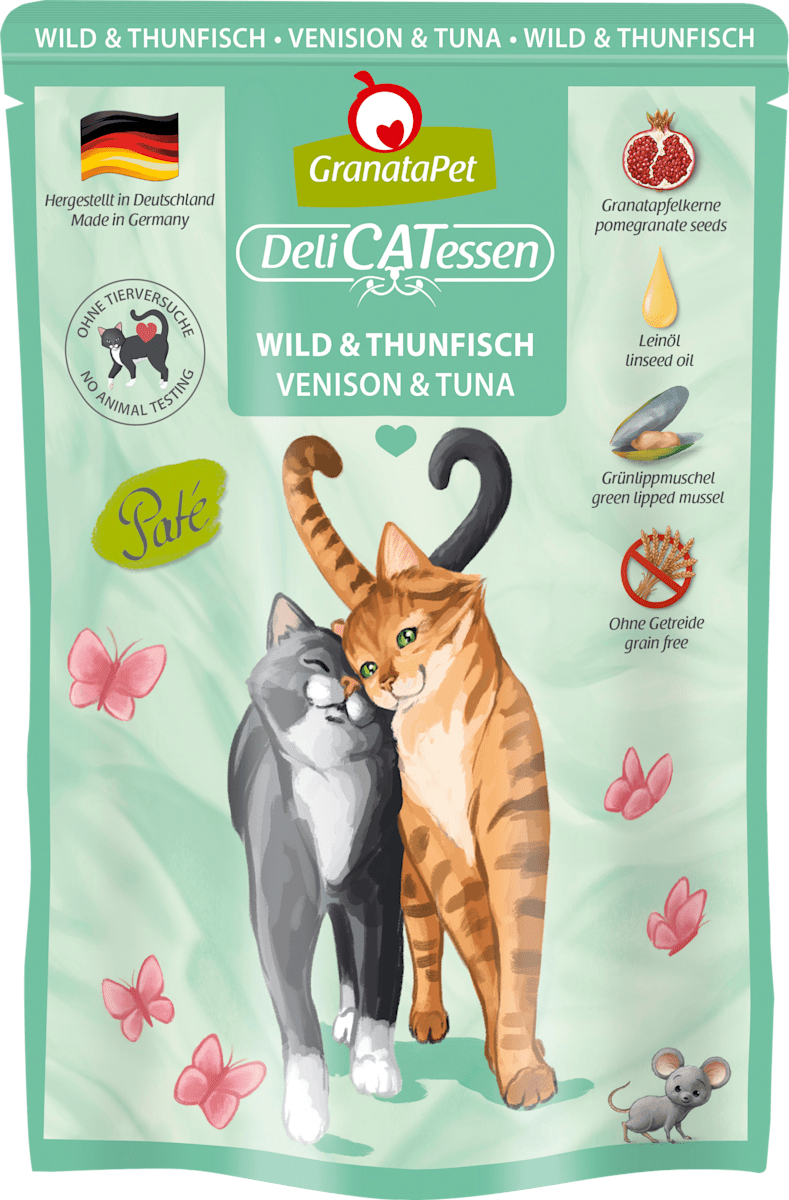 Nassfutter Katze mit Wild & Thunfisch, 85 g