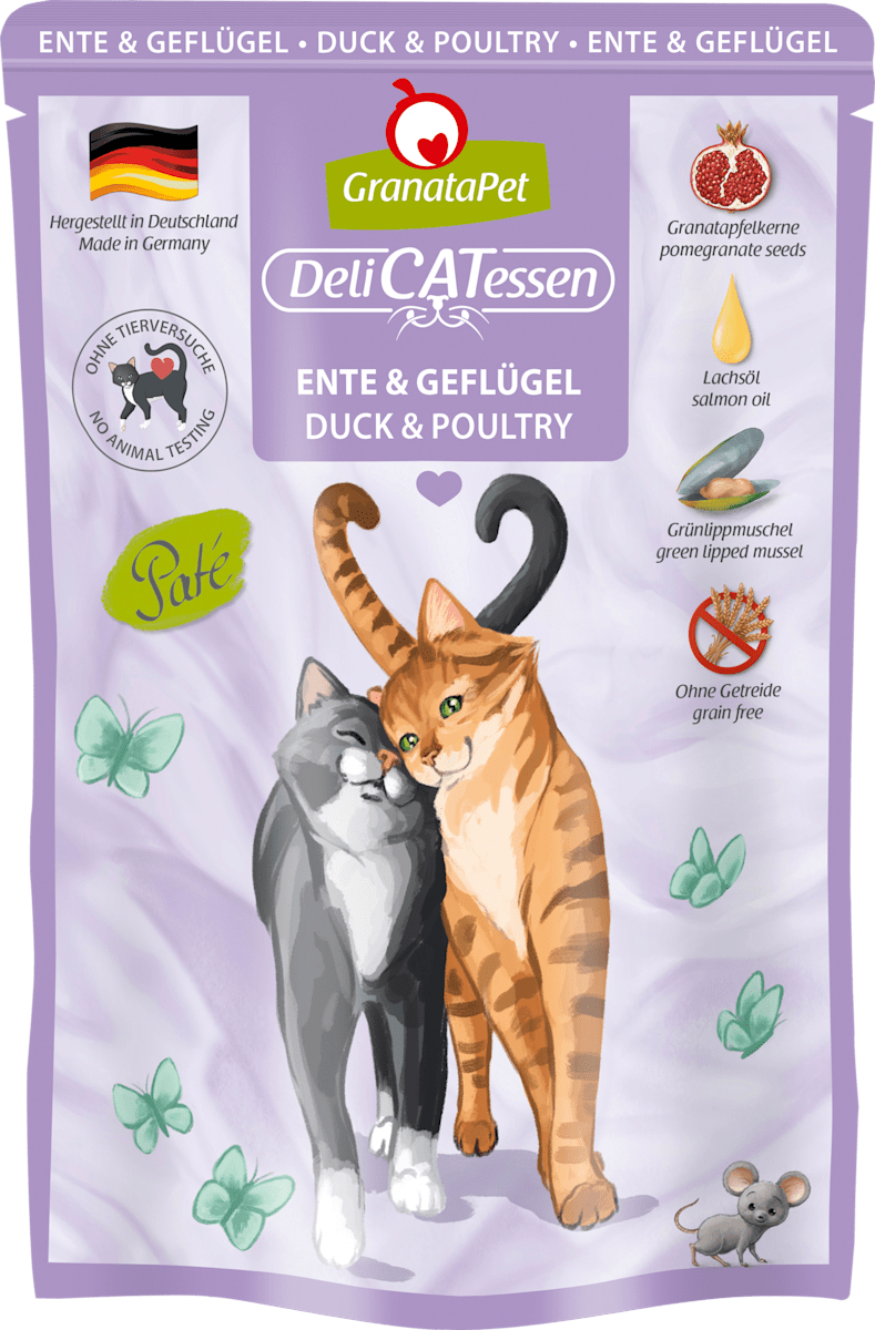 Nassfutter Katze mit Ente & Geflgel, 85 g