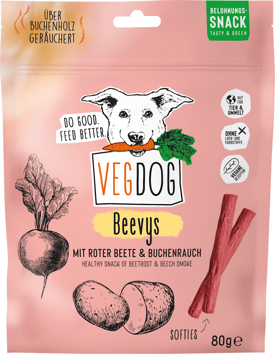 BugBell Softer Hundeleckerli Mit Roter Bete 60g, Hundesnack, Dog Treats Hypoallergen, Vegan, Ohne Zucker, Mit Hochwertigen Rohstoffen 4410510637
