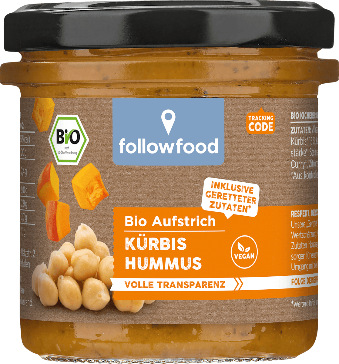 followfood Hummus Kürbis und Karotte, 135 g | dm.at