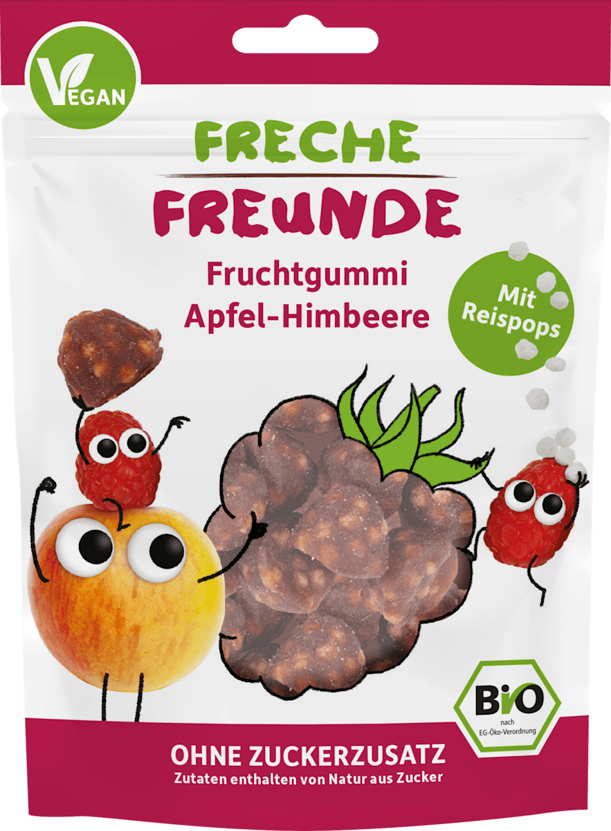 Freche FreundeFruchtgummi Apfel-Himbeere mit Reispops, ab 4 Jahren, 30 g