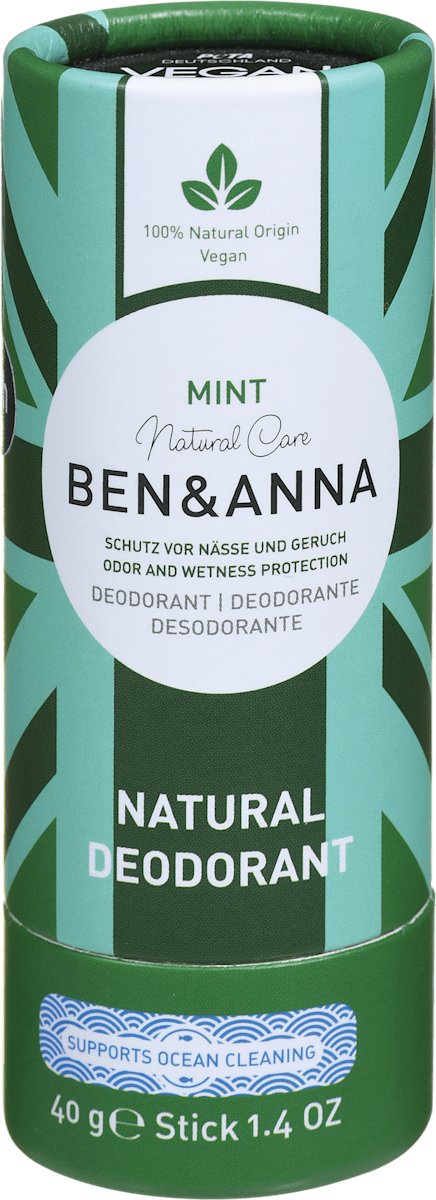 BEN&ANNA Naravni deodorant v stiku Mint, 40 g