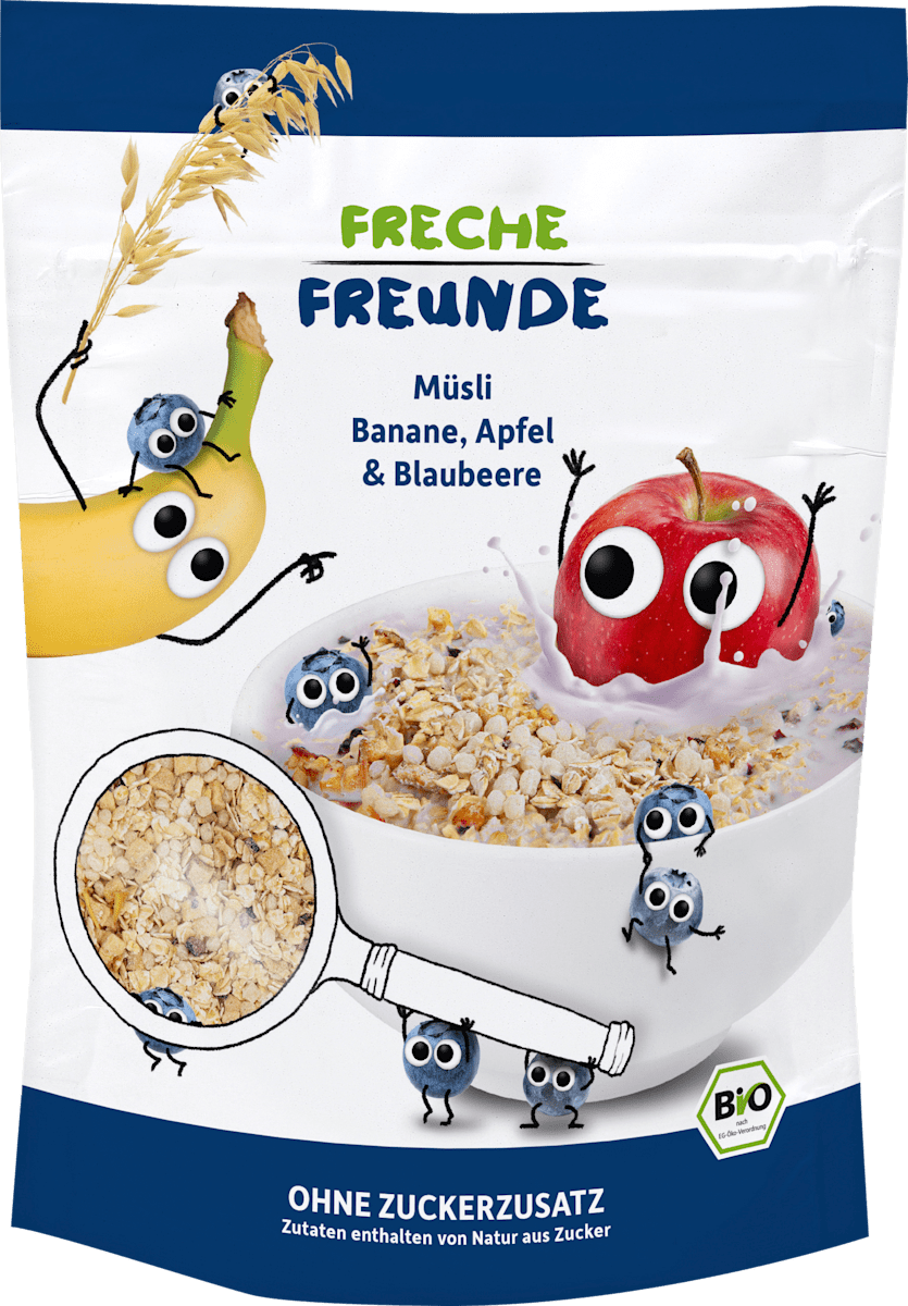 Freche FreundeKindermüsli Banane, Apfel & Blaubeere ab 1 Jahr, 220 g