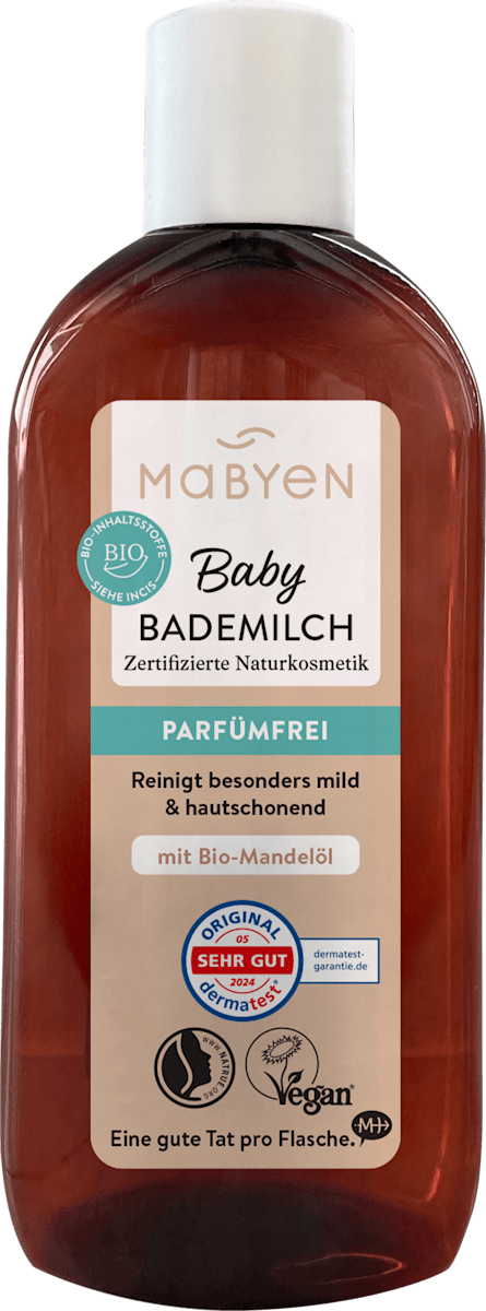 MABYEN Baby Bademilch 2er Set - Sanfte Pflege Mit Bio-Mandelöl Für Empfindliche Babyhaut