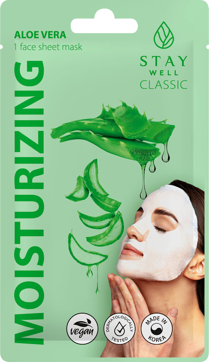 STAY WELL Maschera viso in tessuto nutriente all'Aloe Vera, 1 pz | dm Italia