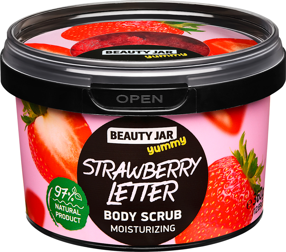 BEAUTY JAR tělový peeling Strawberry Letter, 360 g | dm.cz