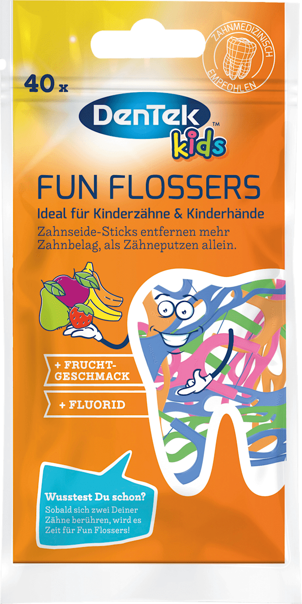 DenTek Zahnseidesticks Fun Flossers Kids, 40 St | dm.at