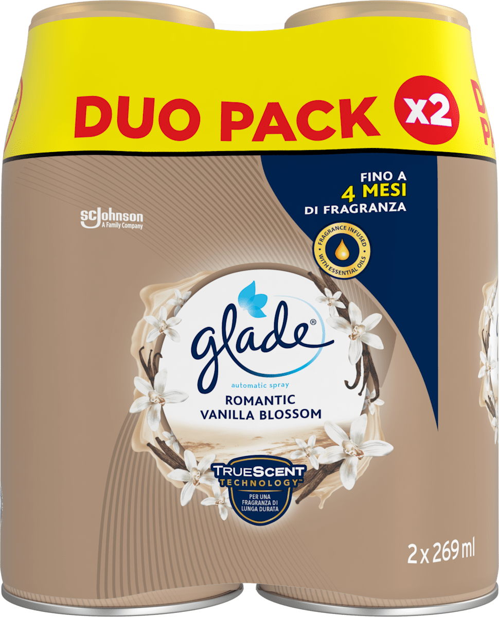 Glade Ricarica Spray Automatica 2x269 Ml – Profumo Romantico Vanilla Blossom Per Ambienti, Fino A 60 Giorni Di Durata - 3