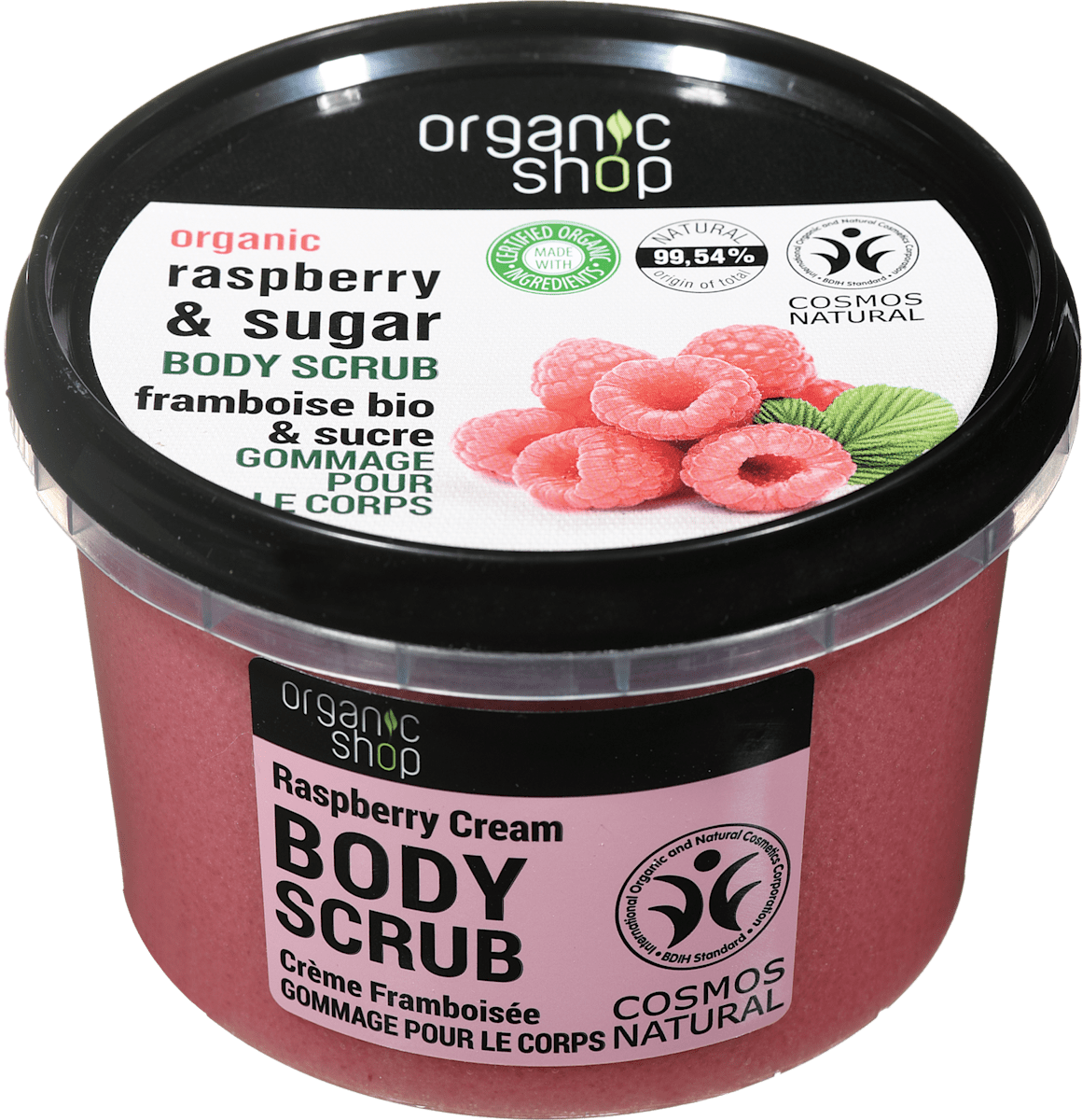organic shop Piling za telo Organic Raspberry & Sugar, 250 ml | dm.si